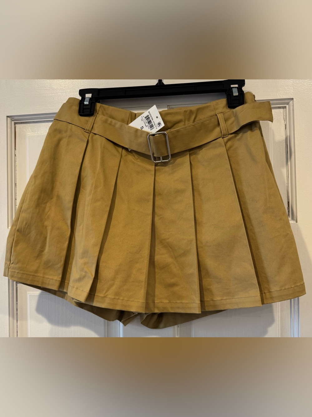 NWT Bar III Belted Skort Small Tan Wrap Skirt Shorts Chic